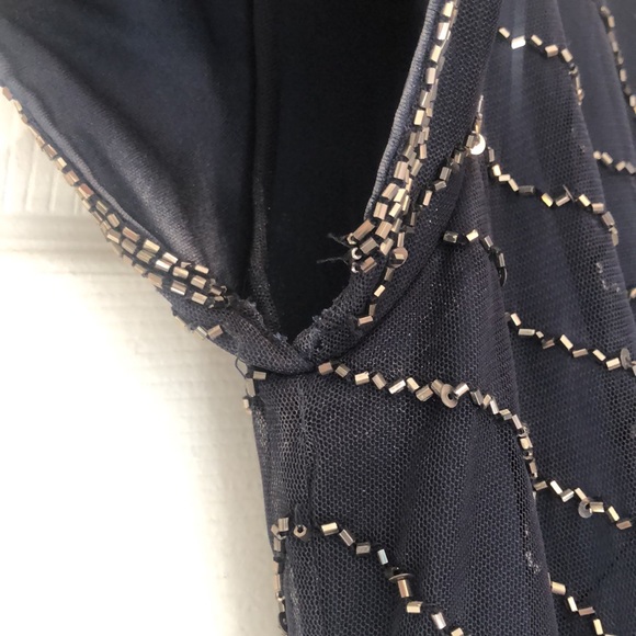 Adrianna Papell Navy Beaded Dress - Picture 6 of 7